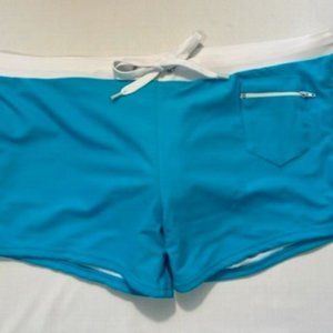 NWOT - RARE - Men's Short Swim Trunks - Asian Size "XXL" - Blue/White (BSST-2XL)